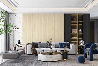 荆门轻奢风格-客厅
